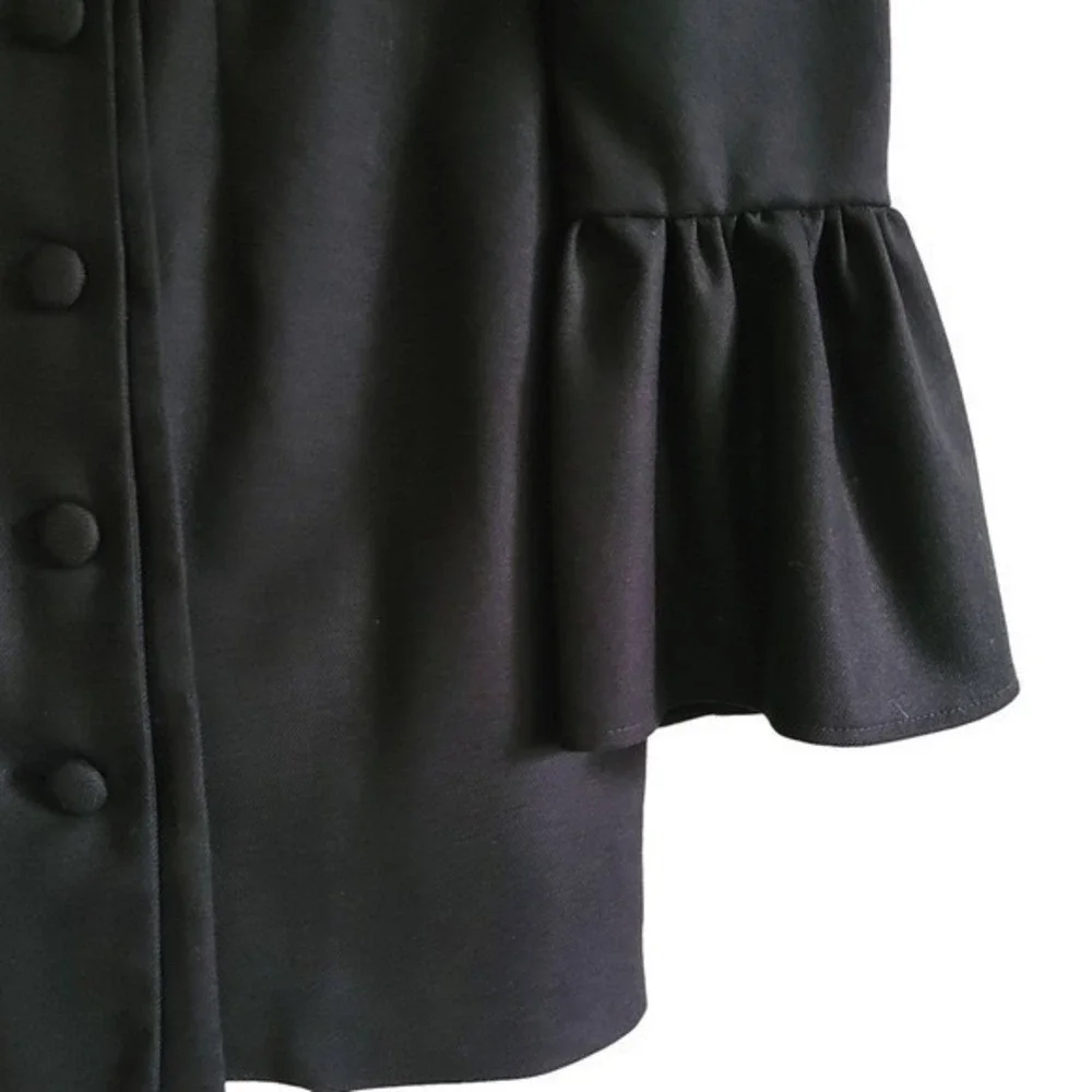 LANI THE LABEL Black Camden Blazer Mini Dress Bell Sleeve Button Black Womens XS - Picture 7 of 13